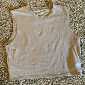 Zara crop cut off tank